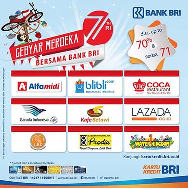 agustus 2018 tiket promo wisata Promo Kartu Berbagai Kredit dari BRI Nikmati Kemerdekaan