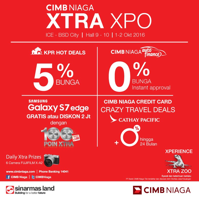 CIMB Niaga Persembahkan KPR Bunga 5% di Pameran XTRA XPO CIMB Niaga Persembahkan KPR Bunga 5% di Pameran XTRA XPO