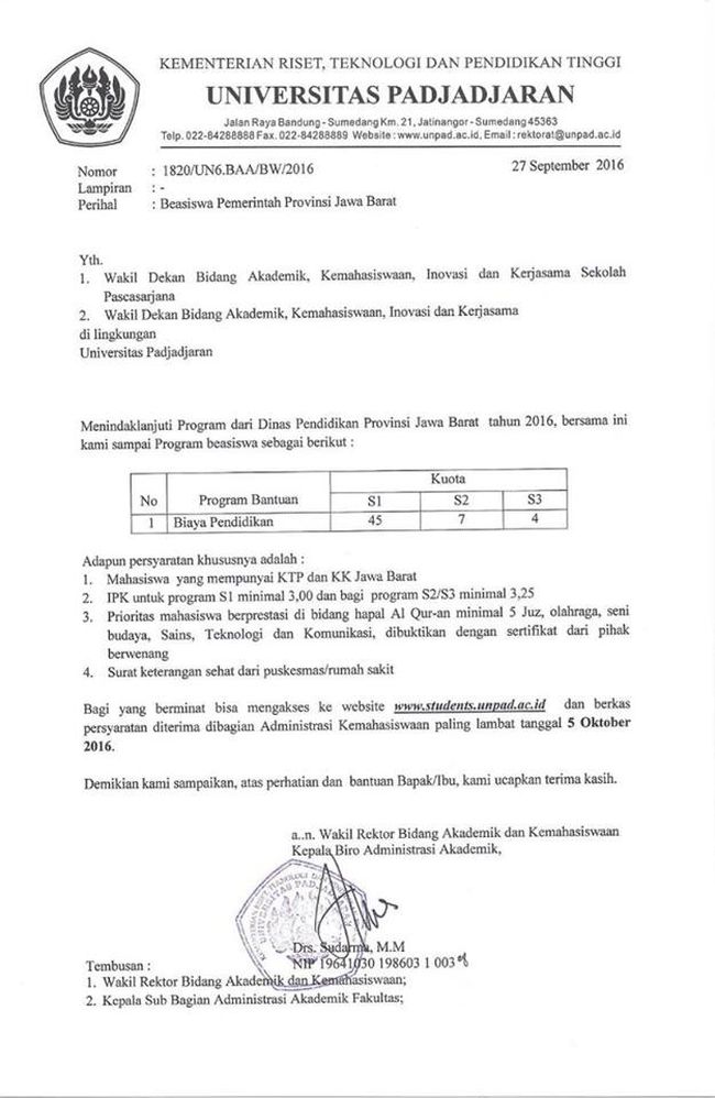 beasiswa hasil pemprov jabar 2016 Pemprov Syaratkan Hapal Jabar Mahasiswa Beasiswa Penerima