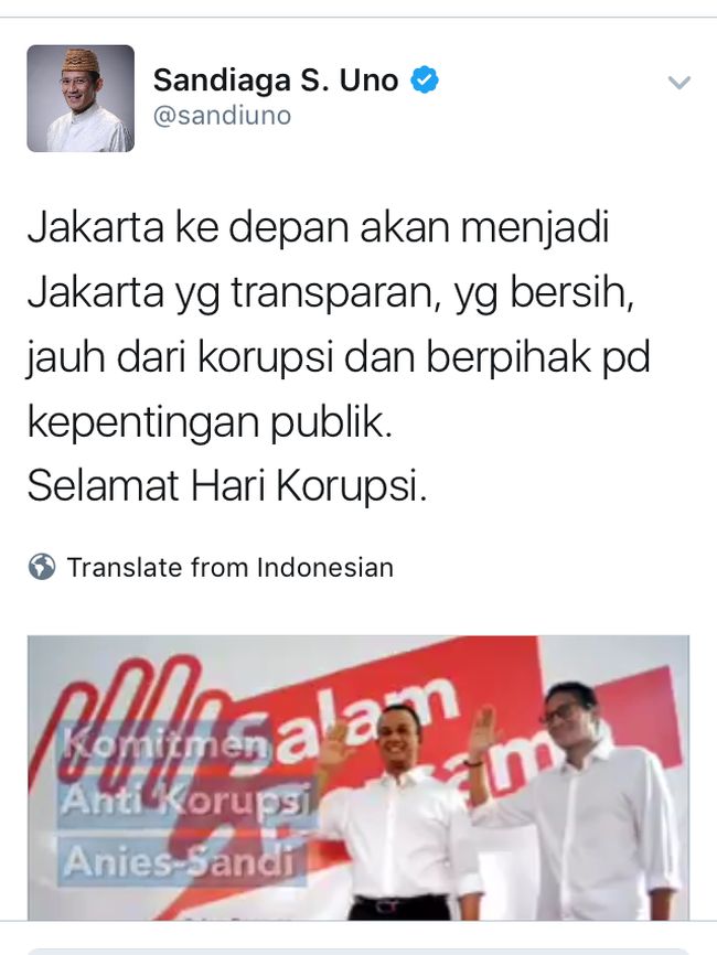 Sempat Salah Cuit, Sandiaga Tweet Ulang Ucapan Selamat 