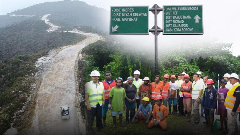 Sehari Menjajal Jalan Trans Papua yang Menembus Gunung