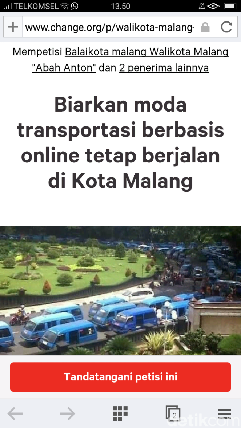 Muncul Petisi Dukung Transportasi Online di Malang Muncul Petisi Dukung Transportasi Online di Malang