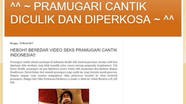 Gambar 2, Situs blogspot yang telah dipersiapkan pembuat hoax 