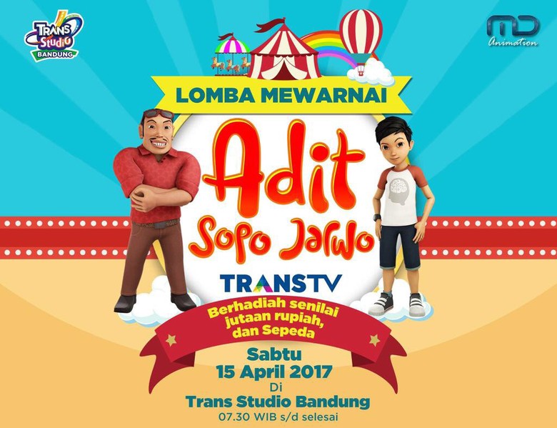 Lomba Mewarnai 'Adit Sopo Jarwo' di Trans Studio Bandung