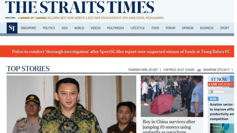Media Asing: Ahok Kemungkinan Tidak Masuk Penjara Media Asing: Ahok Kemungkinan Tidak Masuk Penjara