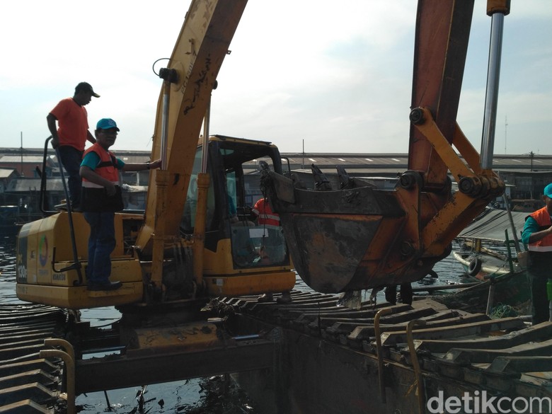 Aksi Menko Luhut Nyetir Eskavator Bersihkan Sampah di Cilincing