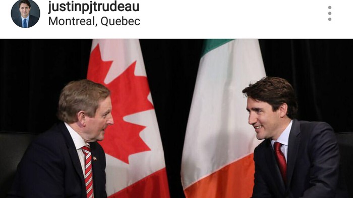 Foto: PM Kanada Justin Trudeau dan PM Irlandia Enda Kenny (Dok. Instragram @justinpjtrudeau) Foto: PM Kanada Justin Trudeau dan PM Irlandia Enda Kenny (Dok. Instragram @justinpjtrudeau)