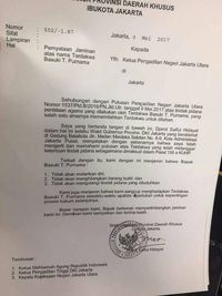 Ini Surat Jaminan Penangguhan Penahanan Djarot untuk Ahok