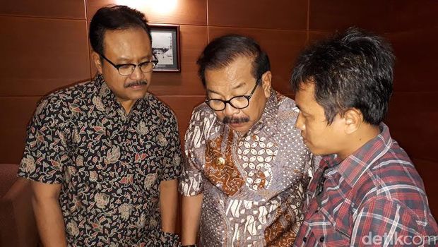  Gubernur Jatim Soekarwo dan Wagub Saifullah Yusuf, Selasa (6/6/2017)