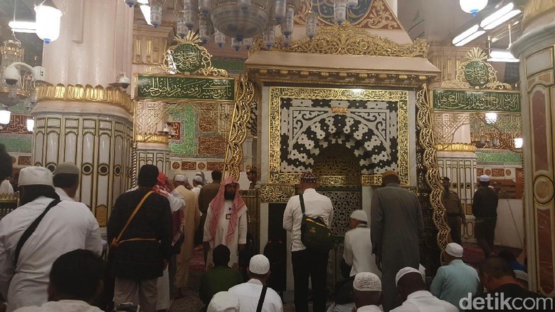 Foto: Area Raudhah di Masjid Nabawi (Fitraya/detikTravel) Foto: Area Raudhah di Masjid Nabawi (Fitraya/detikTravel)