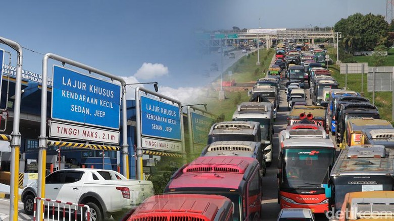 Macet Tol Cikampek Arah Jakarta, Laju Kendaraan 5 Km per Jam Macet Tol Cikampek Arah Jakarta, Laju Kendaraan 5 Km per Jam