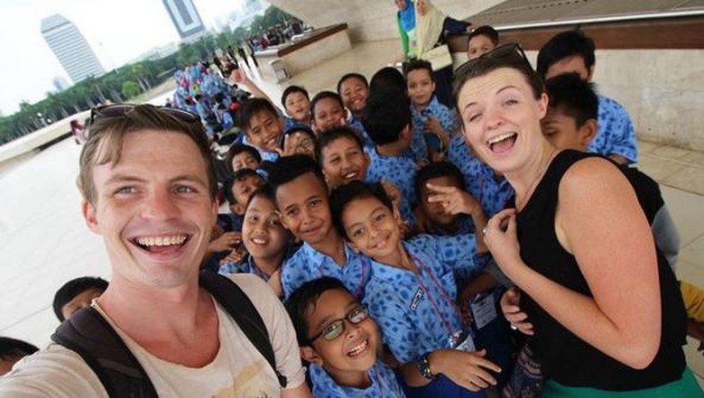 Foto: Jordan Simons saat berada di Monas (TheLifeofJord/Instagram) Foto: Jordan Simons saat berada di Monas (TheLifeofJord/Instagram)