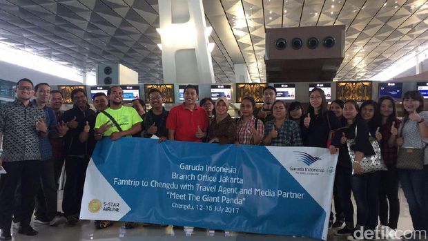 Rombongan Famtrip Garuda Indonesia ke Chengdu (Wahyu/detikTravel)