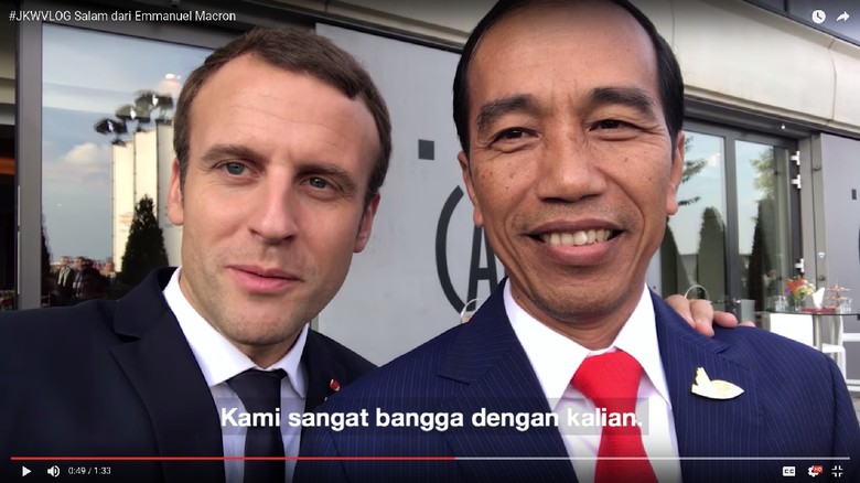 Begini Isi Vlog Kolaborasi Jokowi dengan Presiden Macron