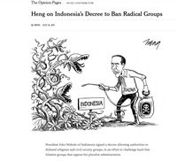 Karikatur tentang Jokowi di New York Times. 