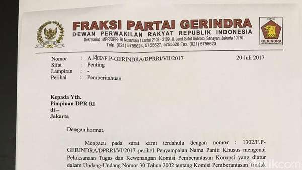Gerindra Mundur dari Pansus Angket KPK Gerindra Mundur dari Pansus Angket KPK
