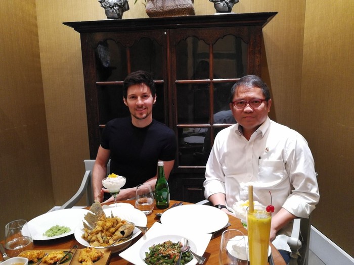 Pavel Durov dan Menkominfo Rudiantara (dok. Rudiantara) Pavel Durov dan Menkominfo Rudiantara (dok. Rudiantara)