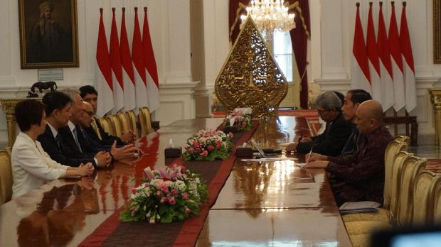 Presiden Jokowi Bertemu Wakil PM Singapura di Istana