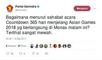 Gerindra Bandingkan Countdown Asian Games dan Wacana Apartemen DPR