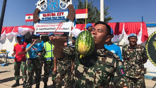 Serunya Lomba 17-an Prajurit TNI dengan Peacekeeper di Lebanon