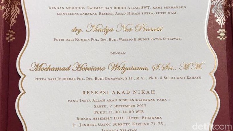 Ini Undangan Pernikahan Anak Jenderal BG dan Komjen Buwas Ini Undangan Pernikahan Anak Jenderal BG dan Komjen Buwas