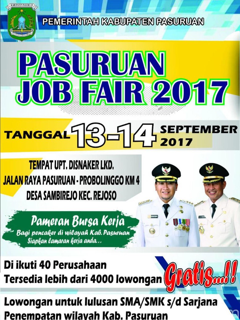 Ada 4.000 Lowongan di Pasuruan Job Fair 2017 Ada 4.000 Lowongan di Pasuruan Job Fair 2017