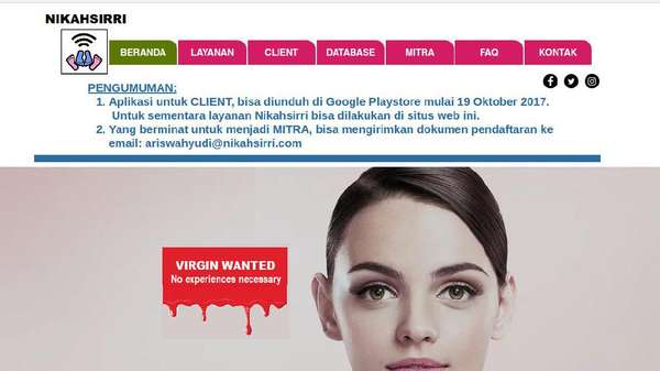 Kominfo Putuskan Blokir Situs Lelang Perawan nikahsirri.com Kominfo Putuskan Blokir Situs Lelang Perawan nikahsirri.com