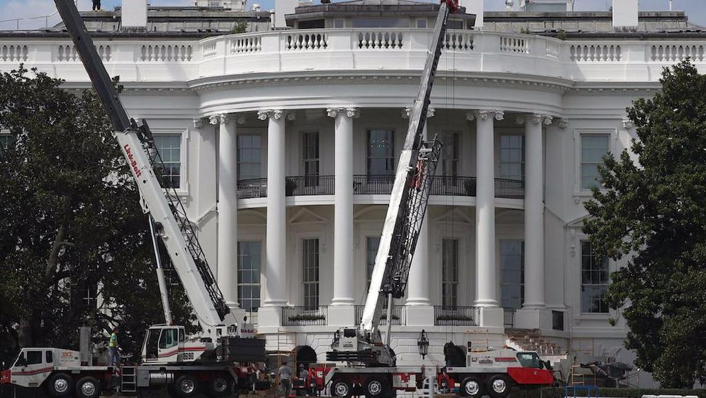 Foto: Saat White House Direnovasi Foto: Saat White House Direnovasi