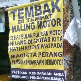 Perlukah Maling Motor Ditembak? Perlukah Maling Motor Ditembak?