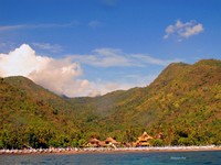 Perahu Jukung berjejer di pantai Amed -Bali Perahu Jukung berjejer di pantai Amed -Bali
