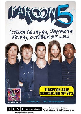 Maroon 5 Tambah Satu Hari Konser di Jakarta Maroon 5 Tambah Satu Hari Konser di Jakarta