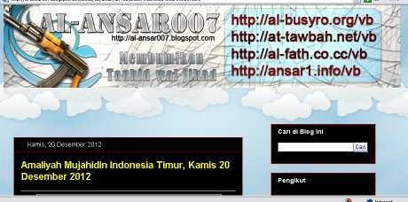 Situs Alansar007 Ungkap Pernyataan Teroris Penyerang Brimob di Poso Situs Alansar007 Ungkap Pernyataan Teroris Penyerang Brimob di Poso