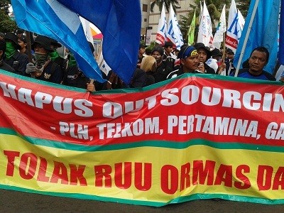 Demo Buruh di Bundaran HI, Lalin Sudirman-Thamrin Macet Demo Buruh di Bundaran HI, Lalin Sudirman-Thamrin Macet