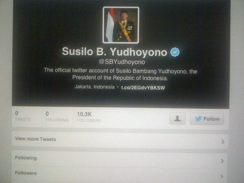 Nama Akun Presiden SBY di Twitter @SBYudhoyono Nama Akun Presiden SBY di Twitter @SBYudhoyono