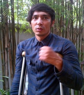 Syuting \Coboy Junior The Movie\, Abimana Patah Kaki Syuting \Coboy Junior The Movie\, Abimana Patah Kaki