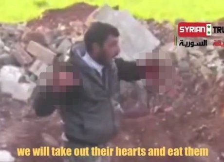 Mengerikan! Beredar Video Pemberontak Makan Jantung Tentara Suriah Mengerikan! Beredar Video Pemberontak Makan Jantung Tentara Suriah