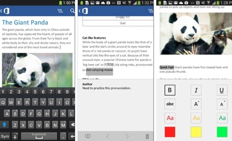 Tampilan Microsoft Word di Office Mobile Android (microsoft) Tampilan Microsoft Word di Office Mobile Android (microsoft)