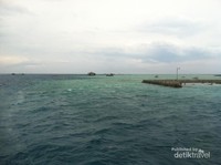 View pemandangan laut dekat Pulau Harapan View pemandangan laut dekat Pulau Harapan