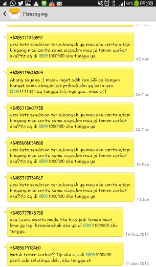 Begini Aneka Rupa SMS Esek-esek yang Mengarahkan ke 0809xxxxx Begini Aneka Rupa SMS Esek-esek yang Mengarahkan ke 0809xxxxx