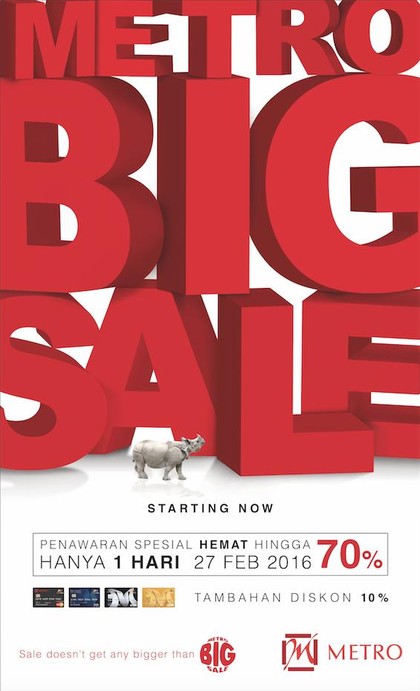 Metro Big Sale DIskon Hingga 70% Metro Big Sale DIskon Hingga 70%
